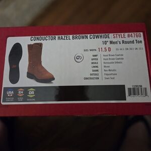 Justin Boots Tan Work Pull-On Cowboy Boot.  Conductor Style